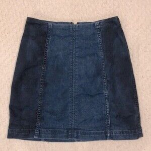 Free People Femme Mini Blue Jean Two Toned Skirt Size 2